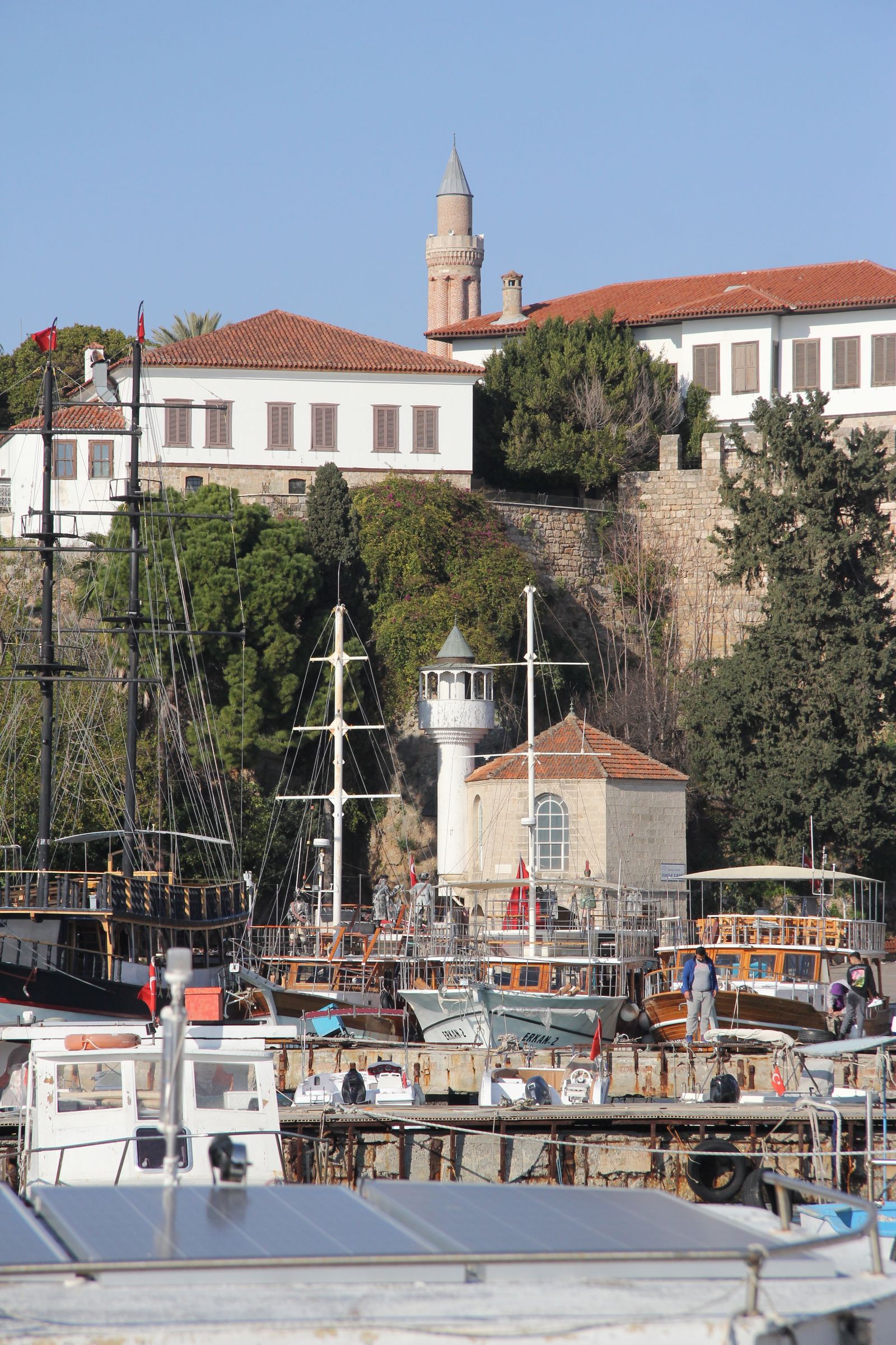 Antalya old harbour Mediterranean Roman Kaleiçi boats