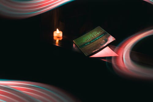 Free stock photo of book, candle, lightpainting