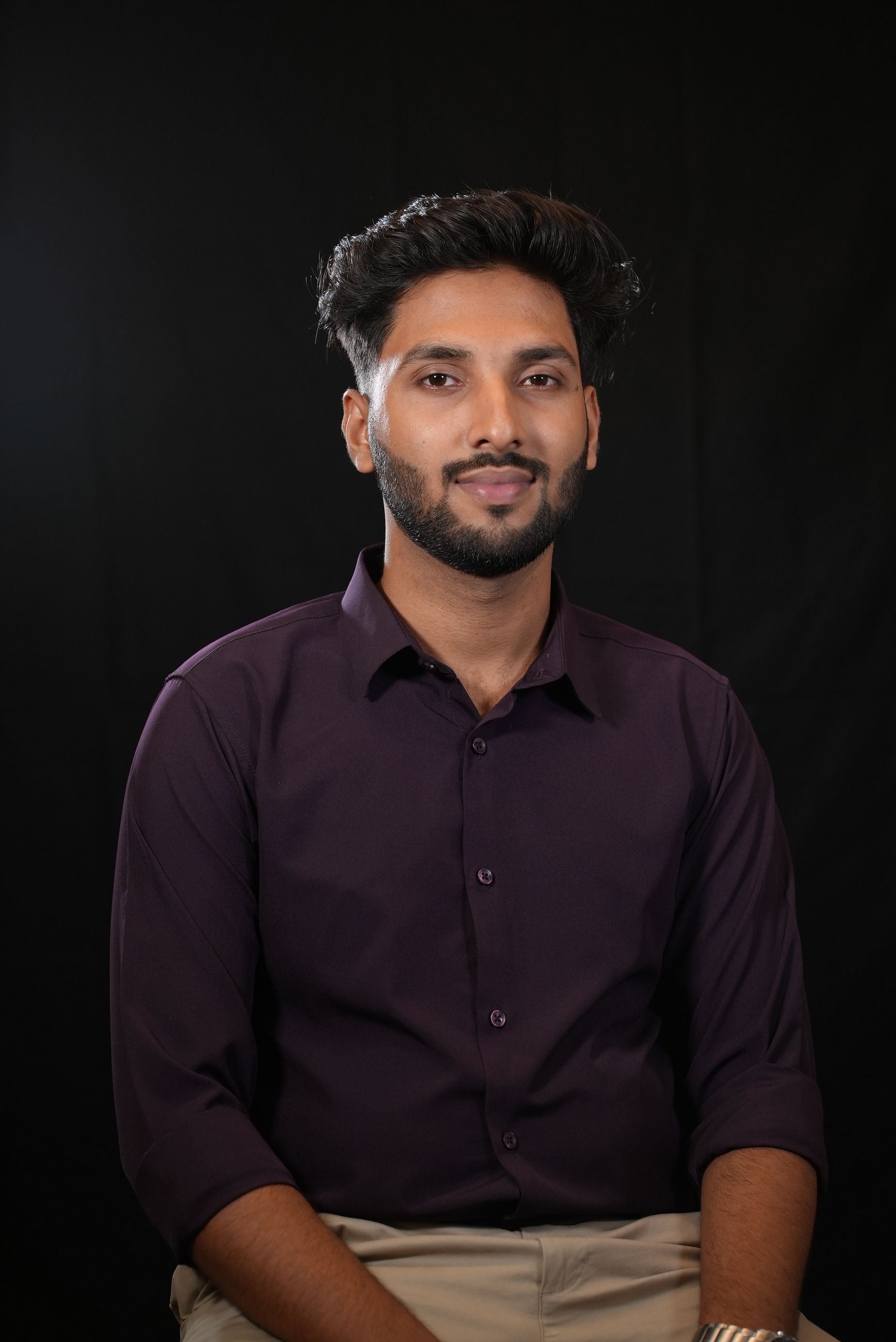 Professional young man studio portrait