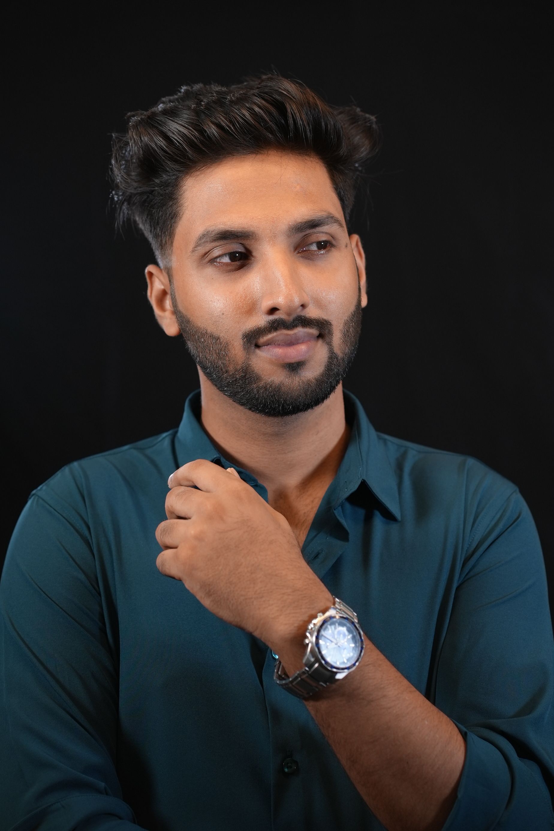 Confident South Asian Male in Sea Green Shirt · Free Stock Photo