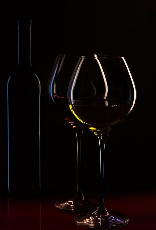 Free Wine Bottle and Glasses Stock Photo