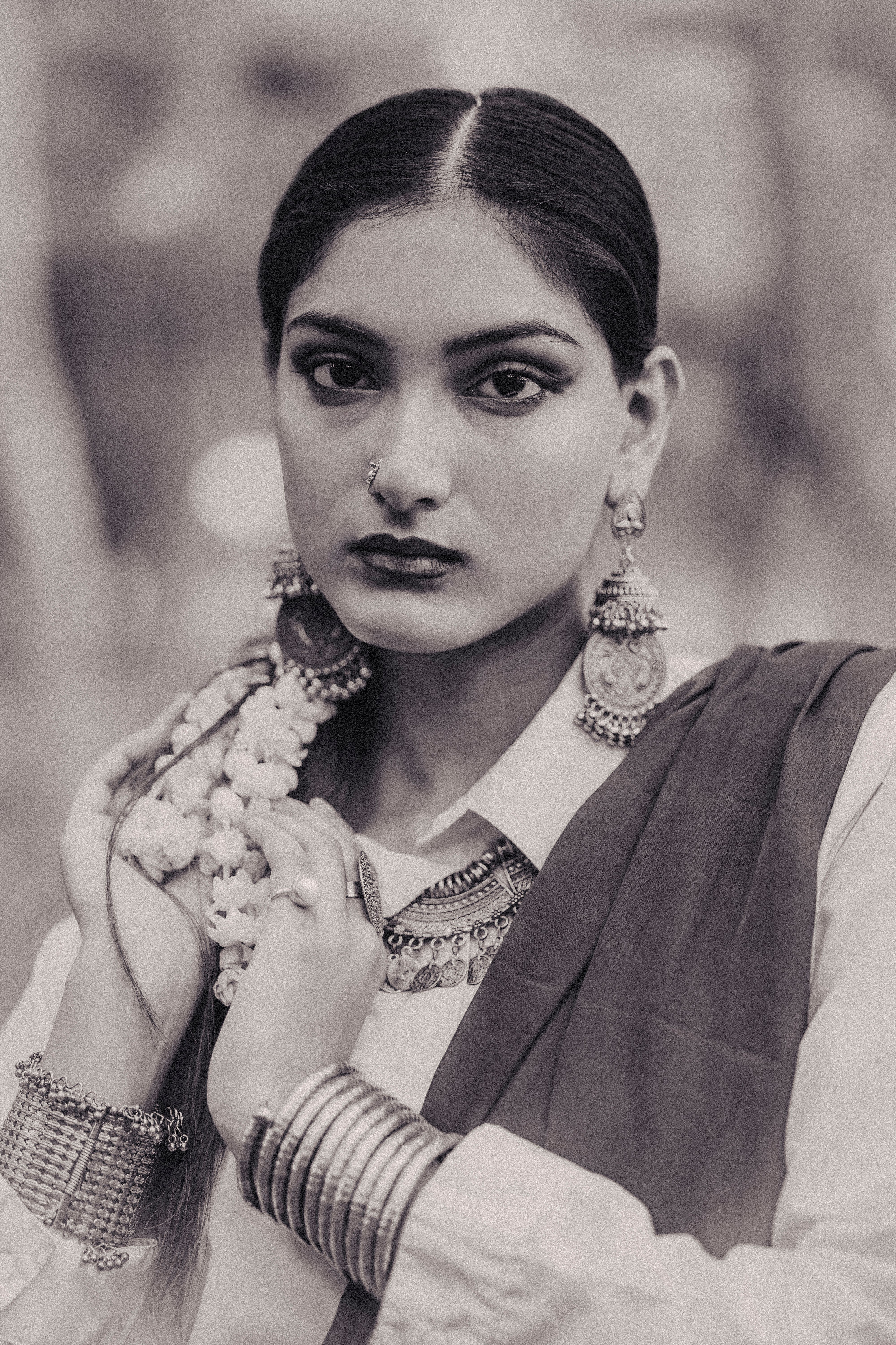 Elegant Portrait of a Woman with Traditional Jewelry · Free Stock Photo