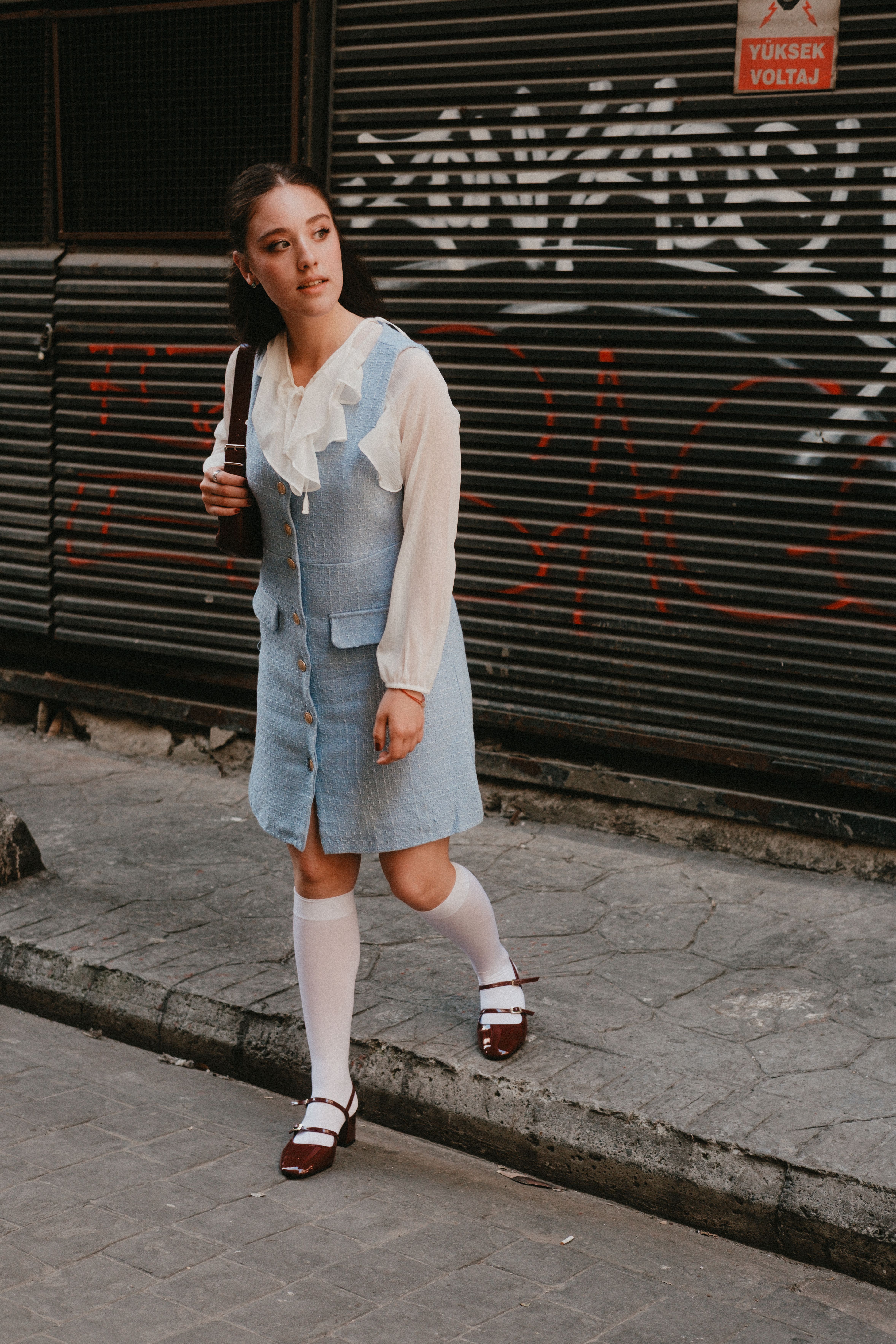 Young Woman Posing On Urban Street Corner Free Stock Photo young-woman-posing-on-urban-street-corner-free-stock-photo