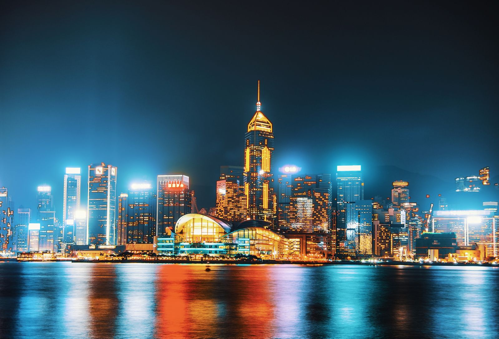 Hong Kong skyline representing 7.5 million YouTube subscribers