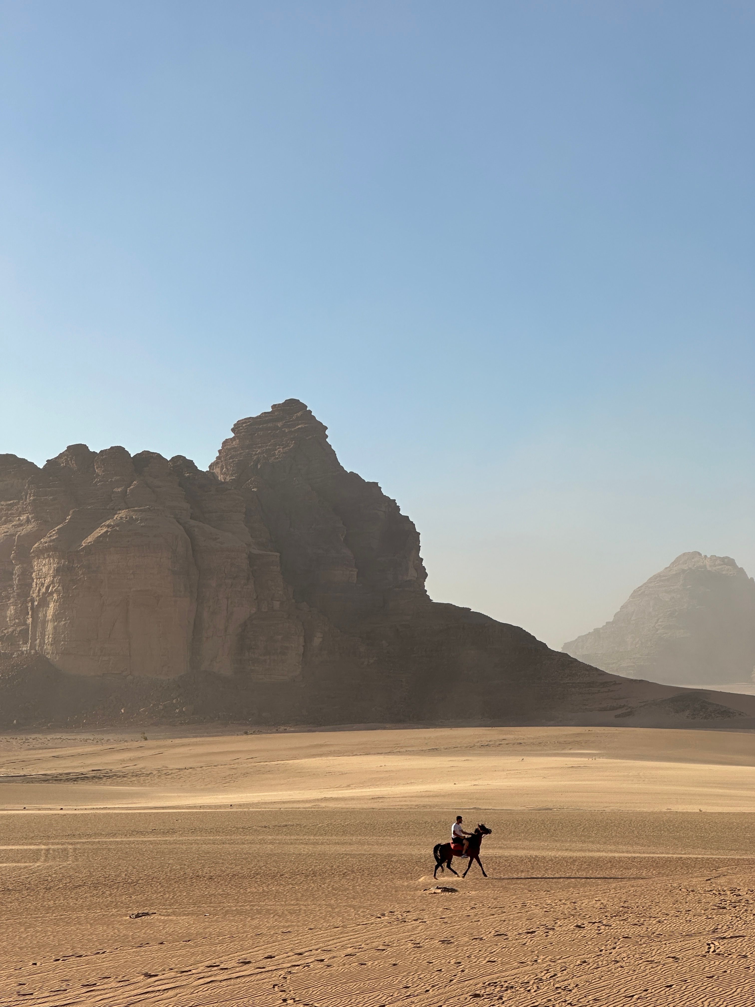 Camel Rider in Wadi Rum Desert Landscape · Free Stock Photo
