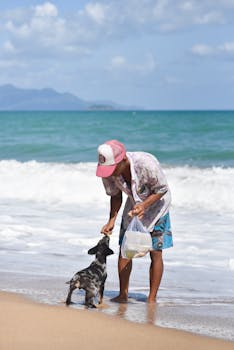 Beachlife of a local boy and his puppy 