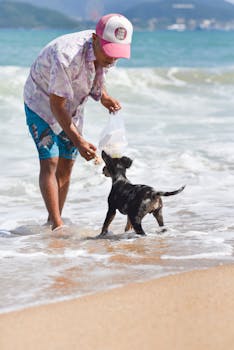 Beachlife of a local boy and his puppy 