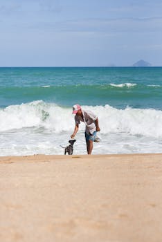 Beachlife of a local boy and his puppy 