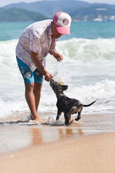 Beachlife of a local boy and his puppy 