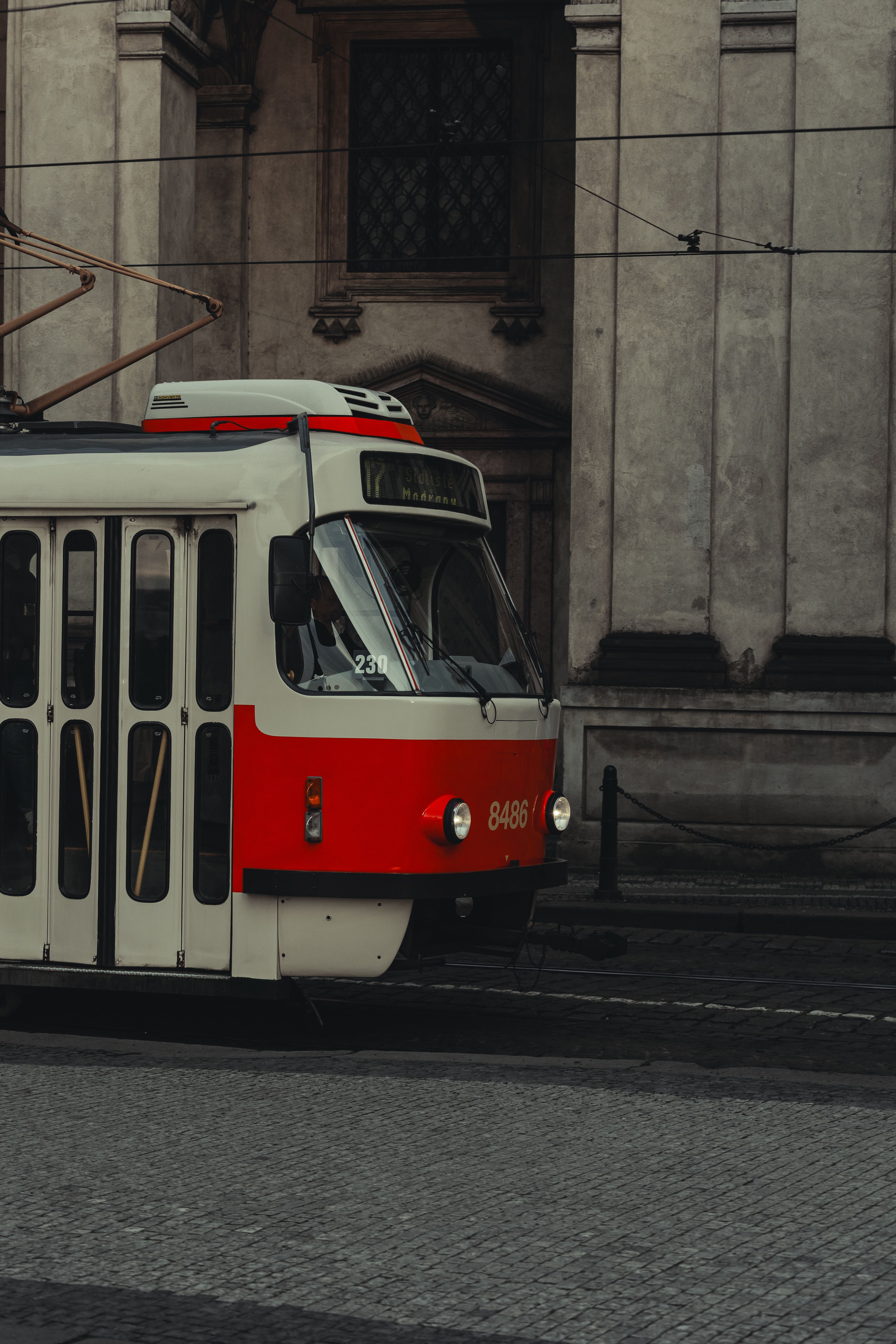 Historic Tram in European City Street Scene · Free Stock Photo