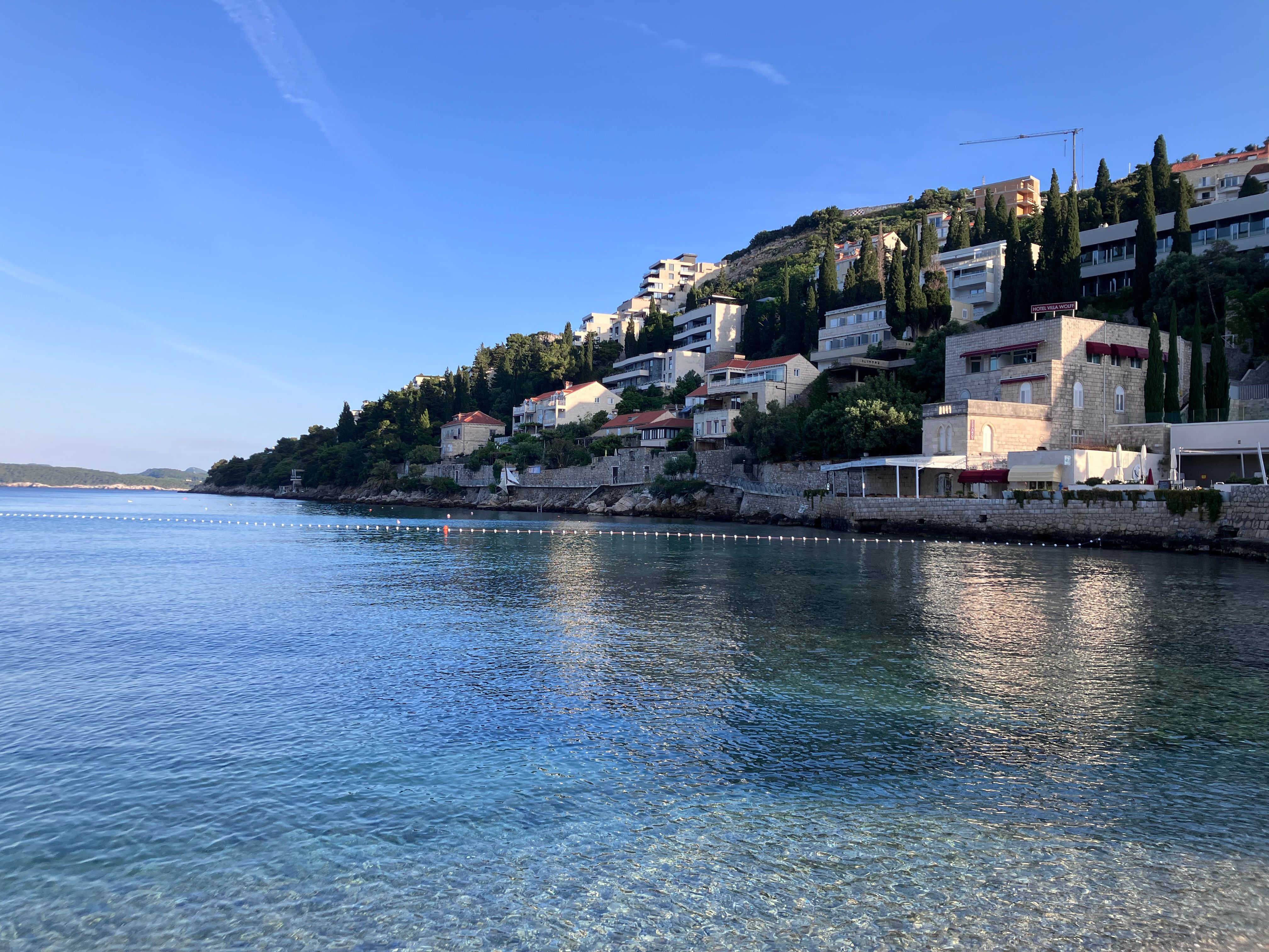 Orebić waterfront with Korčula island across the channel