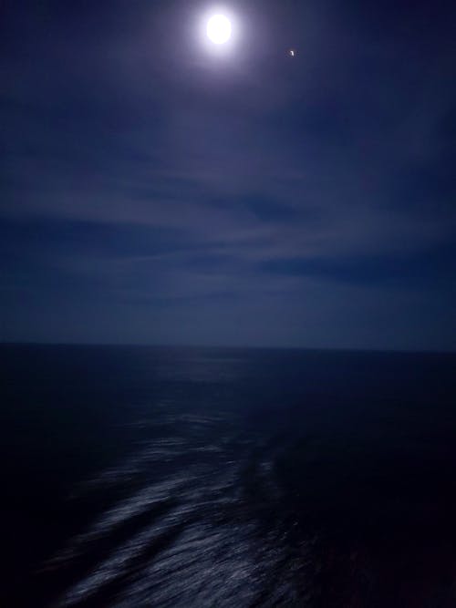 Free stock photo of cruise, moon, night