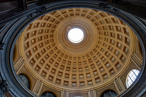 Free Breathtaking view of the intricate dome inside St. Peter's Basilica, showcasing architectural grandeur in Vatican City. Stock Photo