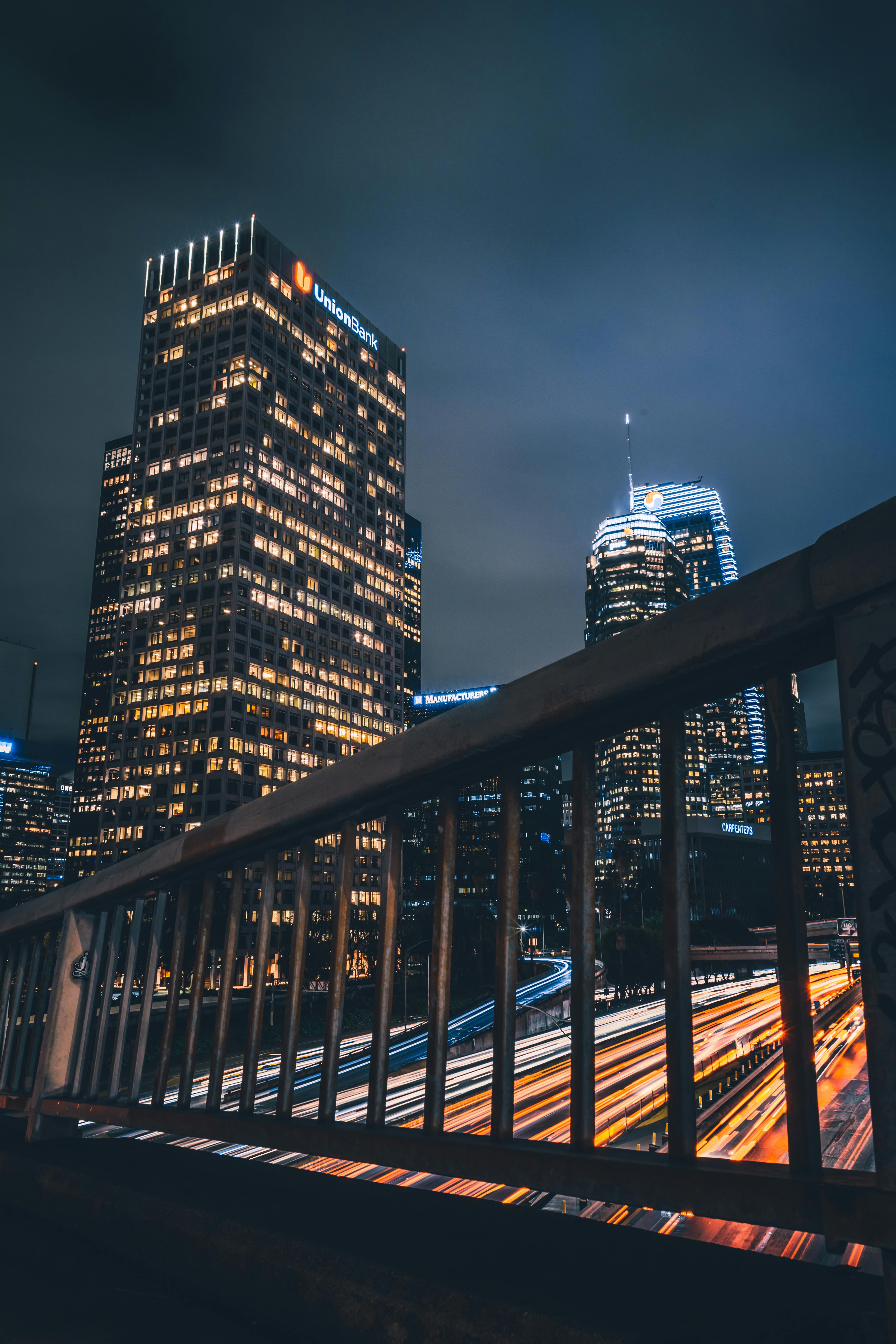 Lighted City Buildings during Nighttime