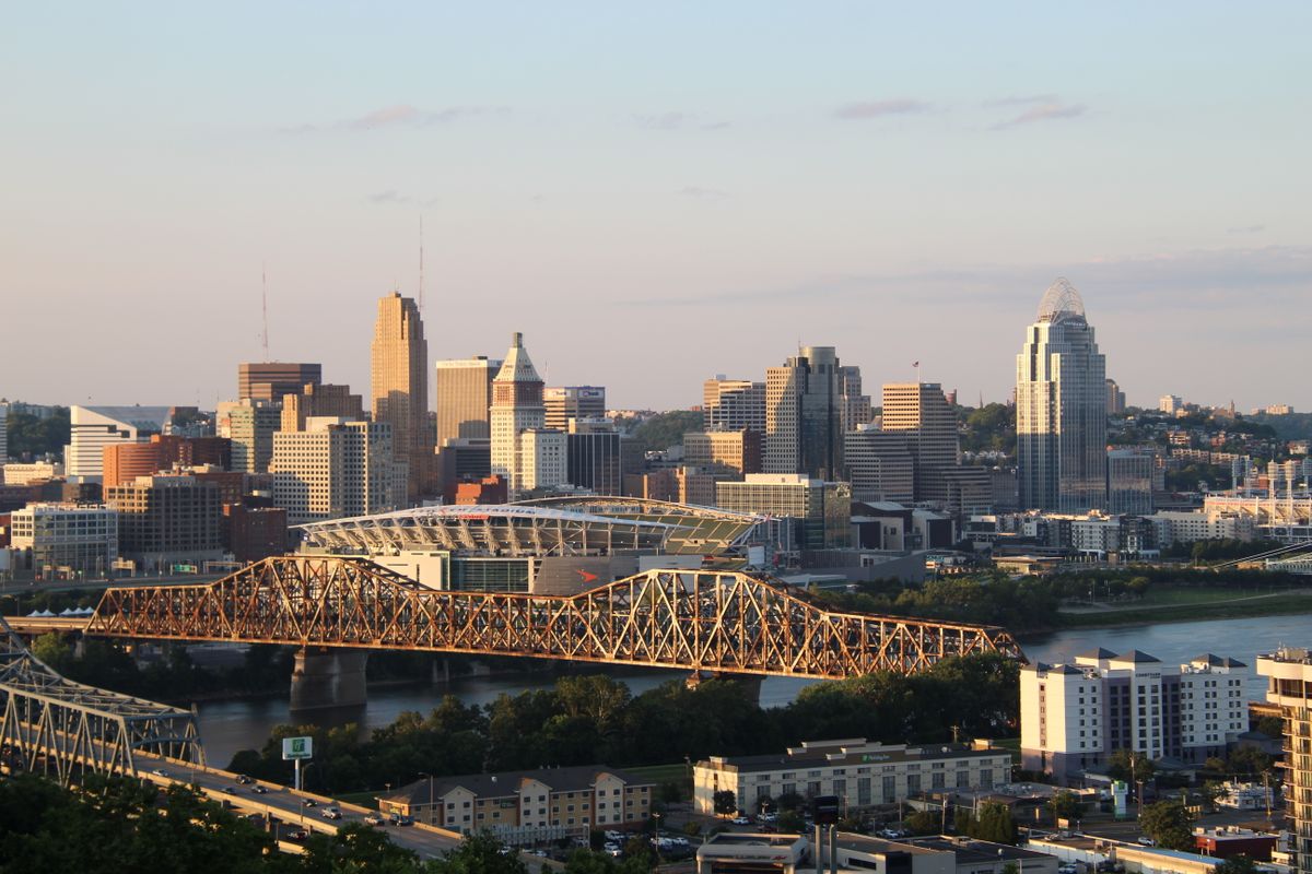 Roebling Suspension Bridge in Cincinnati