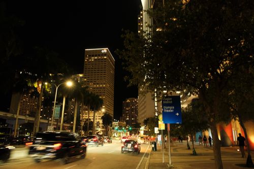 Free Midnight drive in Miami Stock Photo