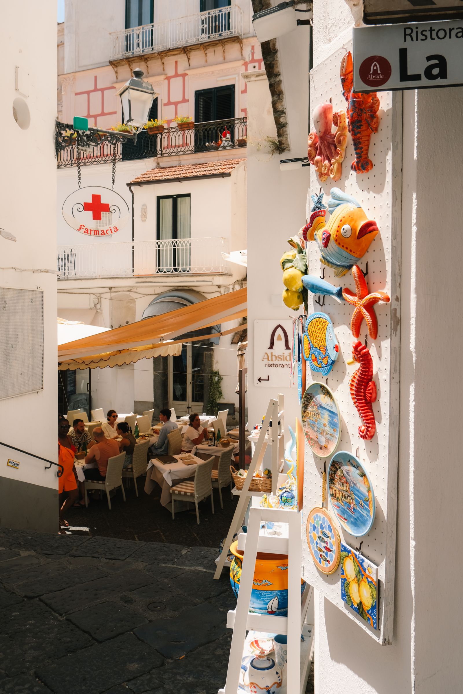 Outdoor dining on the Amalfi Coast