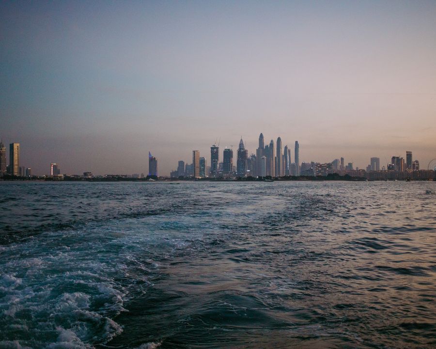UAE skyline at dusk for tourism consultancy