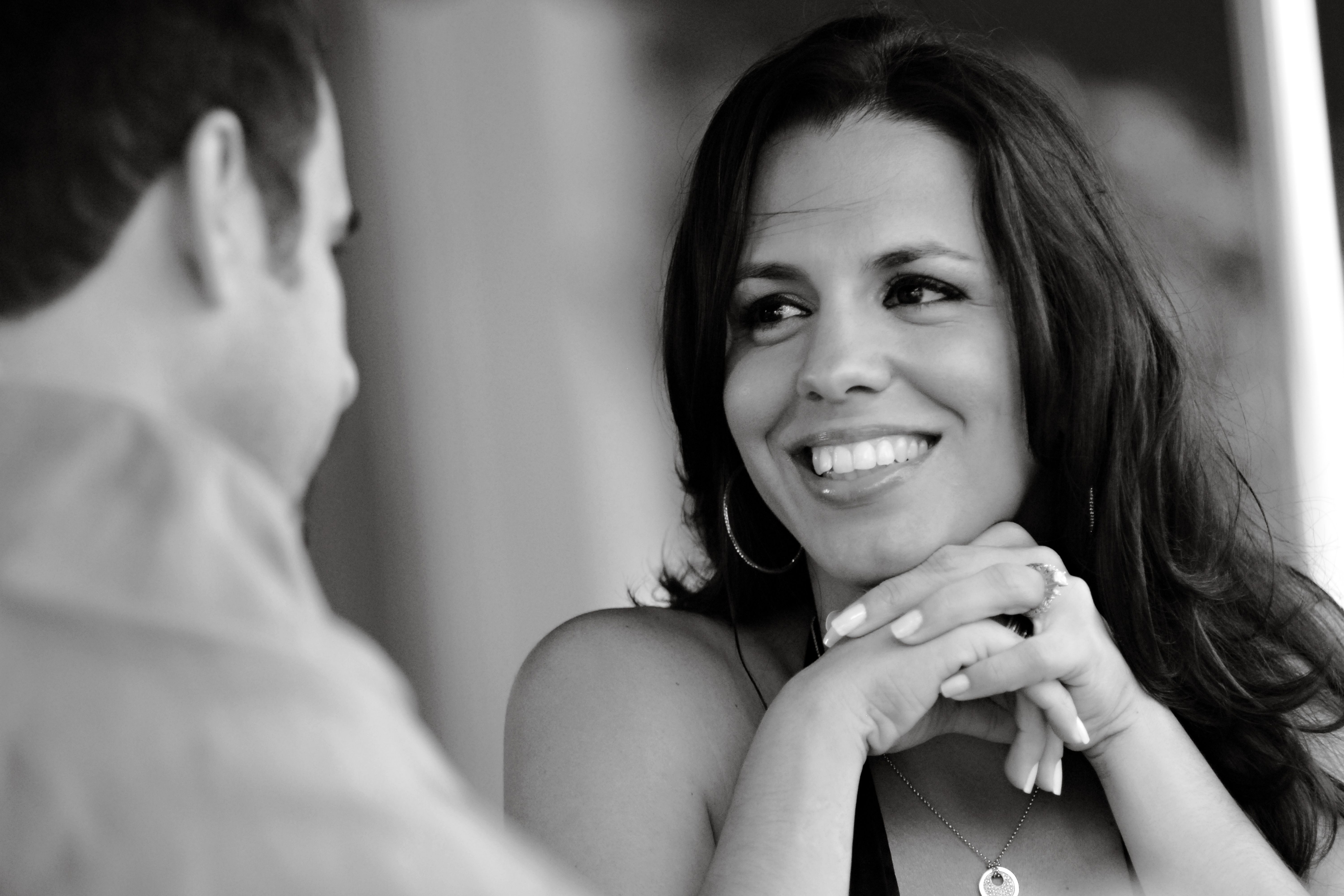 Black and White Portrait of Smiling Woman · Free Stock Photo