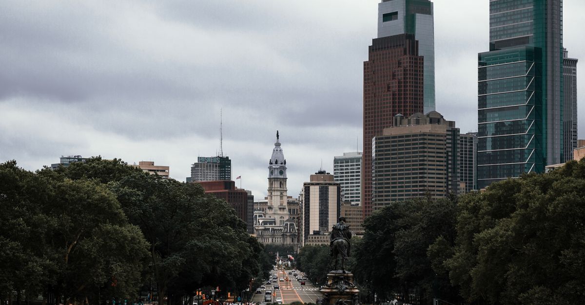 Philadelphia skyline and historic Old City streets