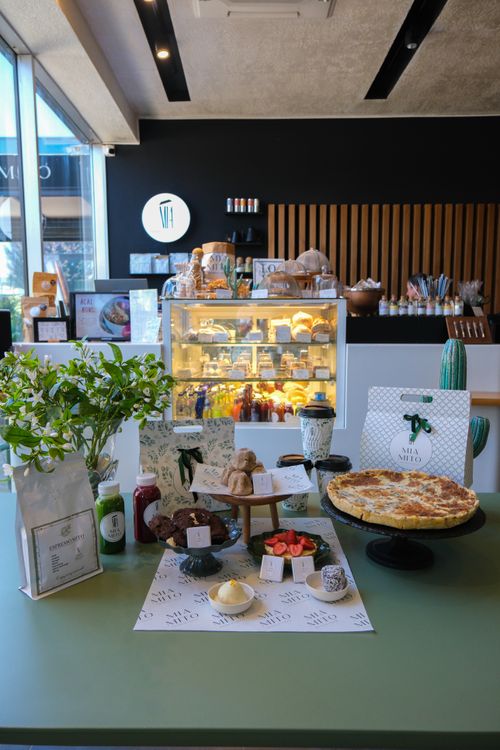 Free A beautifully arranged café table with a variety of pastries and fresh items in an Ankara café. Stock Photo
