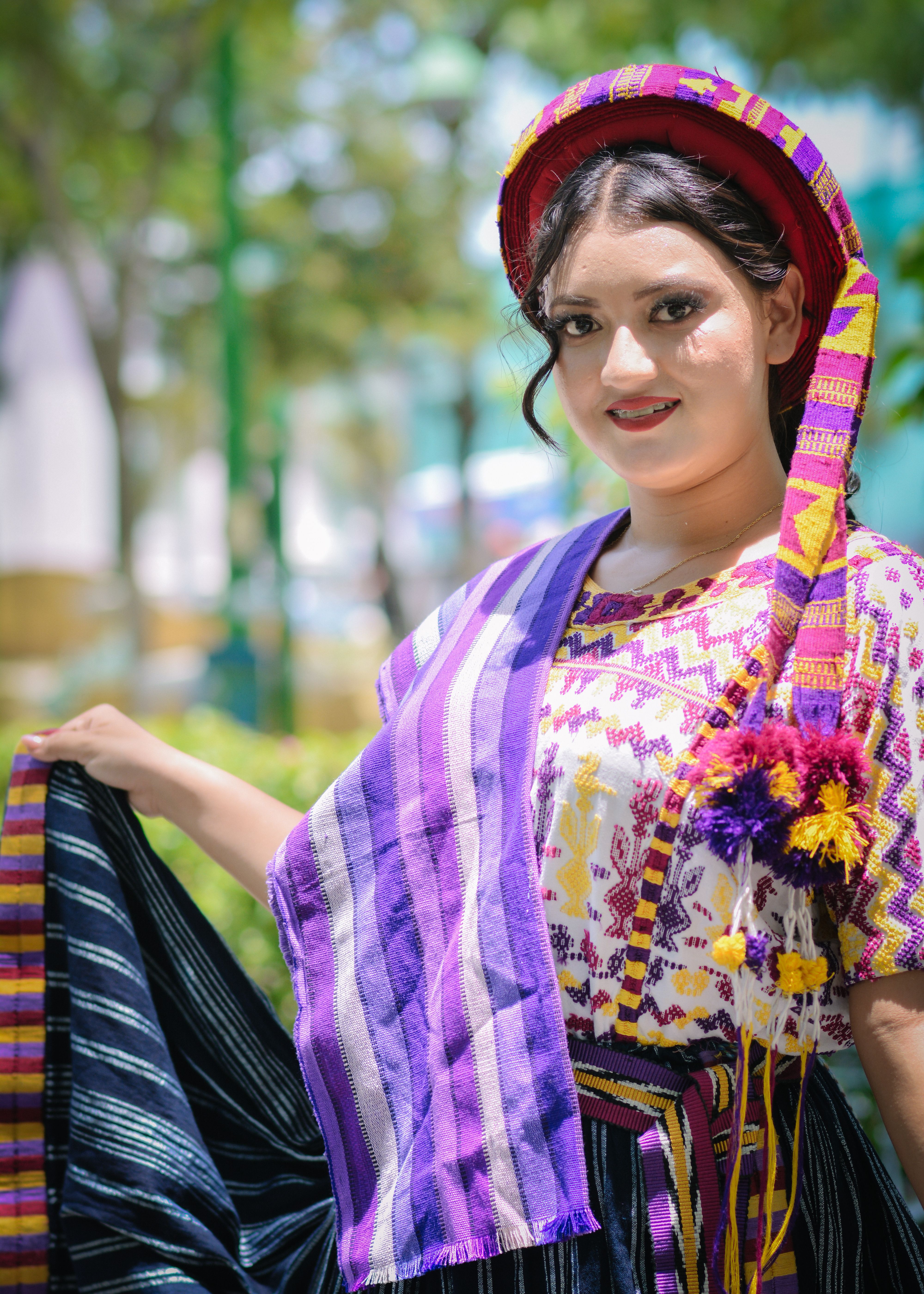 Woman in Folklore Embroidered Blouse and Scarf  Free Stock Photo