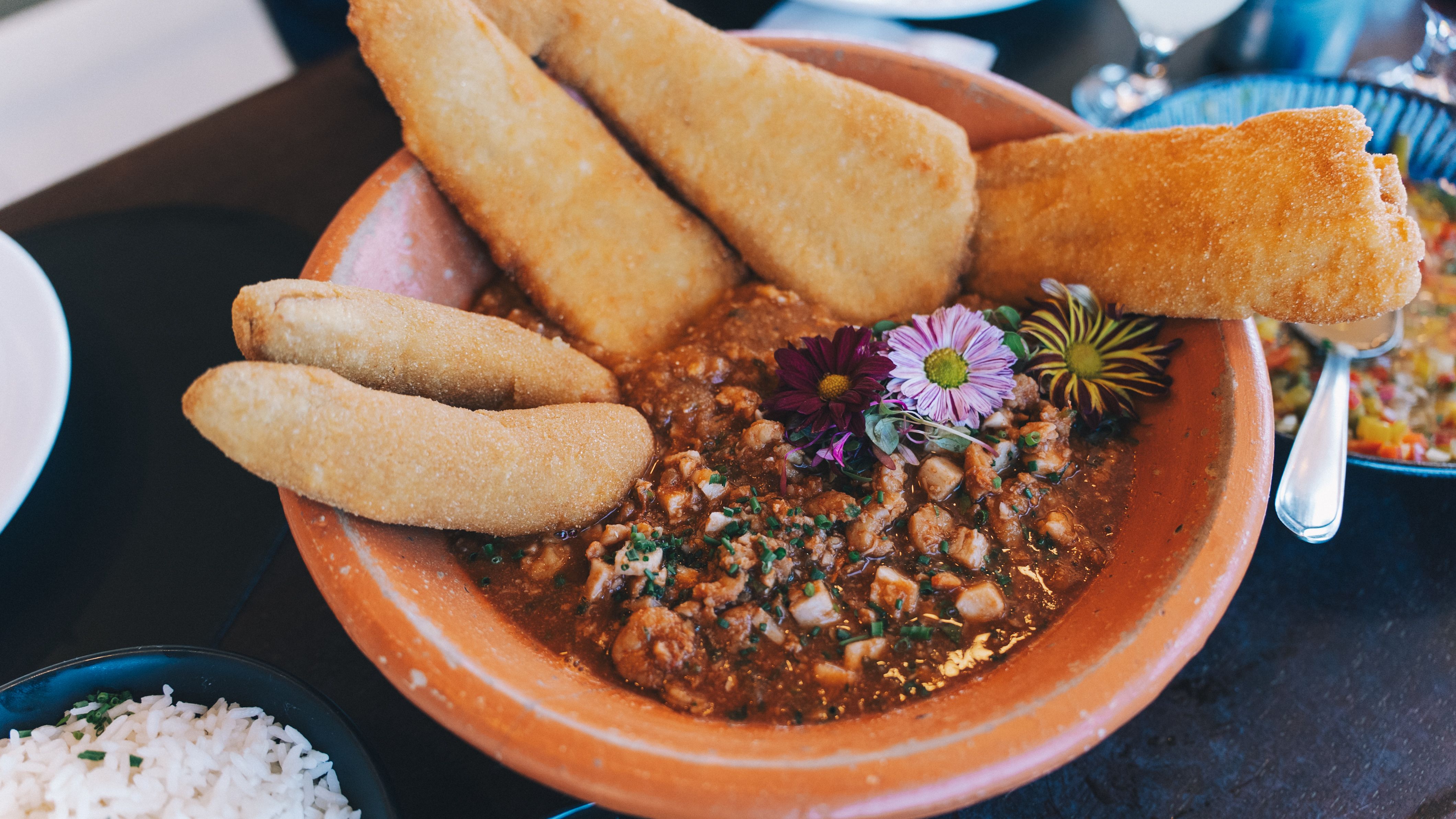 Roasted Gumbo with Toasted Bread