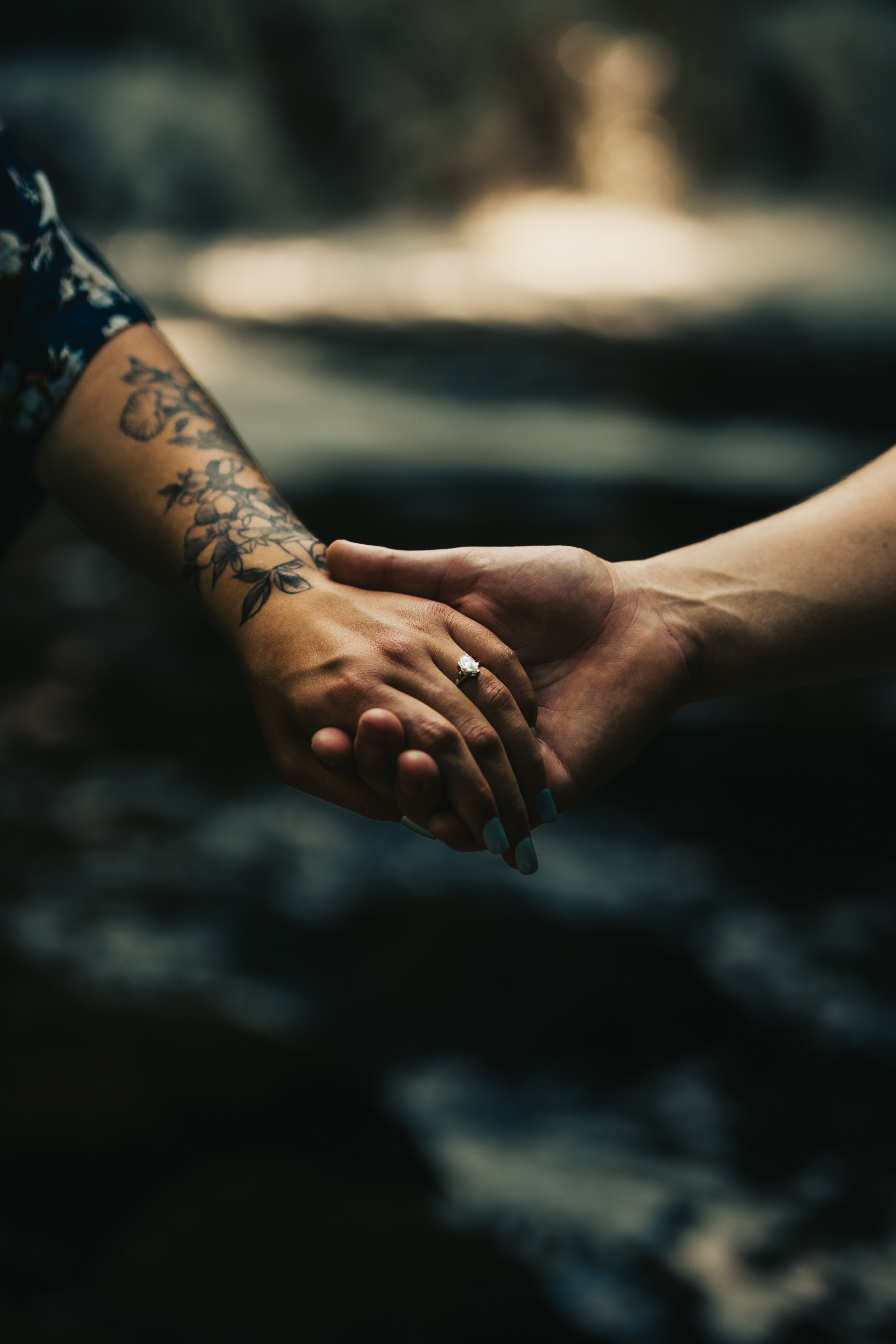 Intimate Hand Holding in Nature Scene · Free Stock Photo