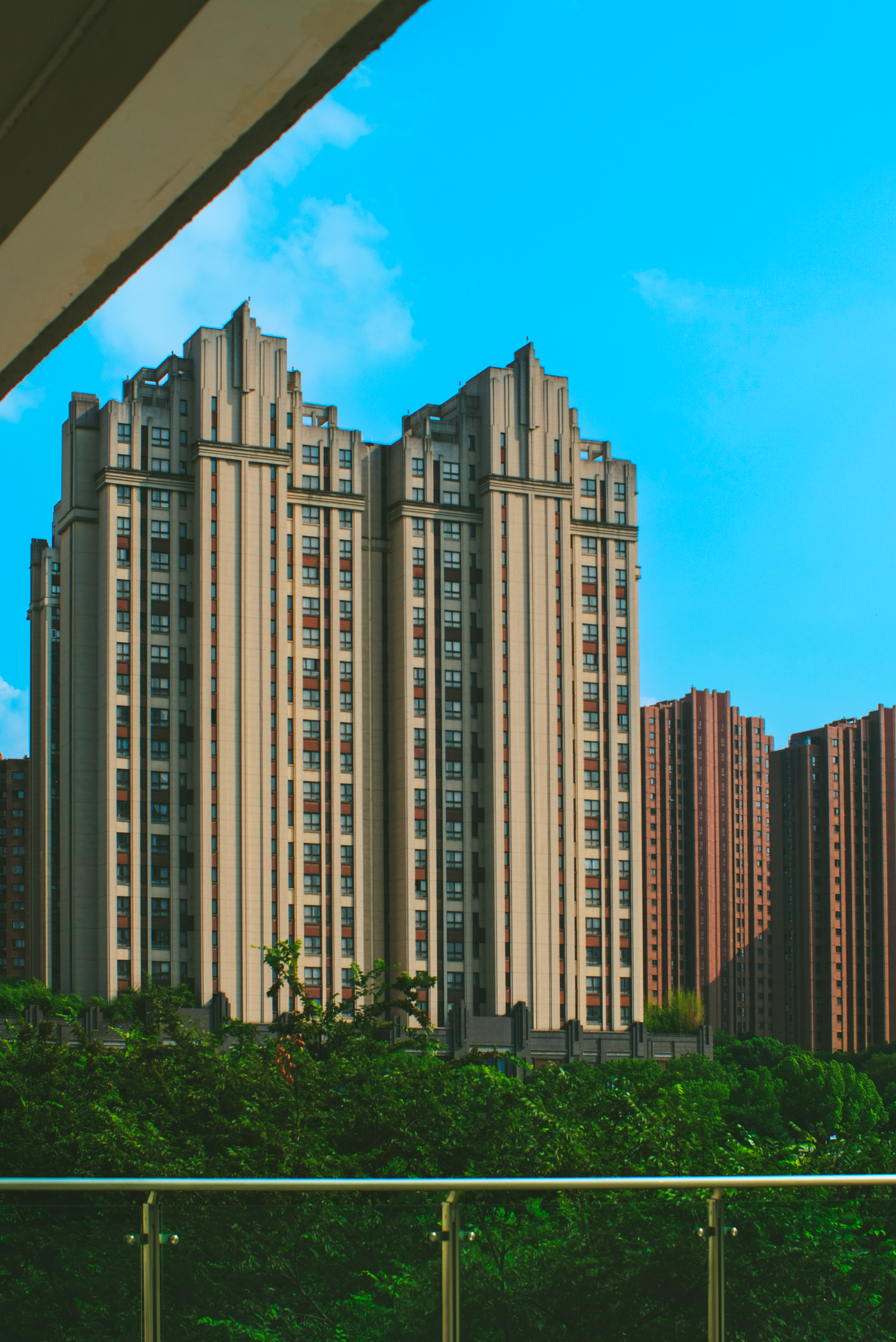 Aerial view of new residential towers in Chile
