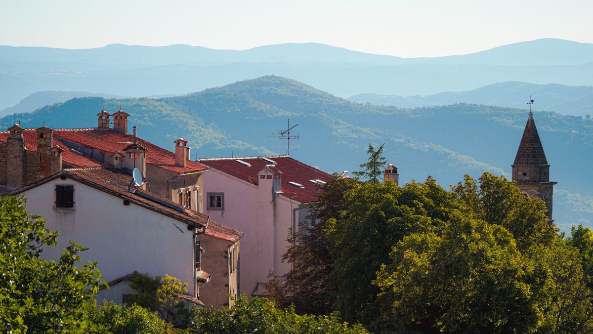 The medieval hill town of Motovun in Istria