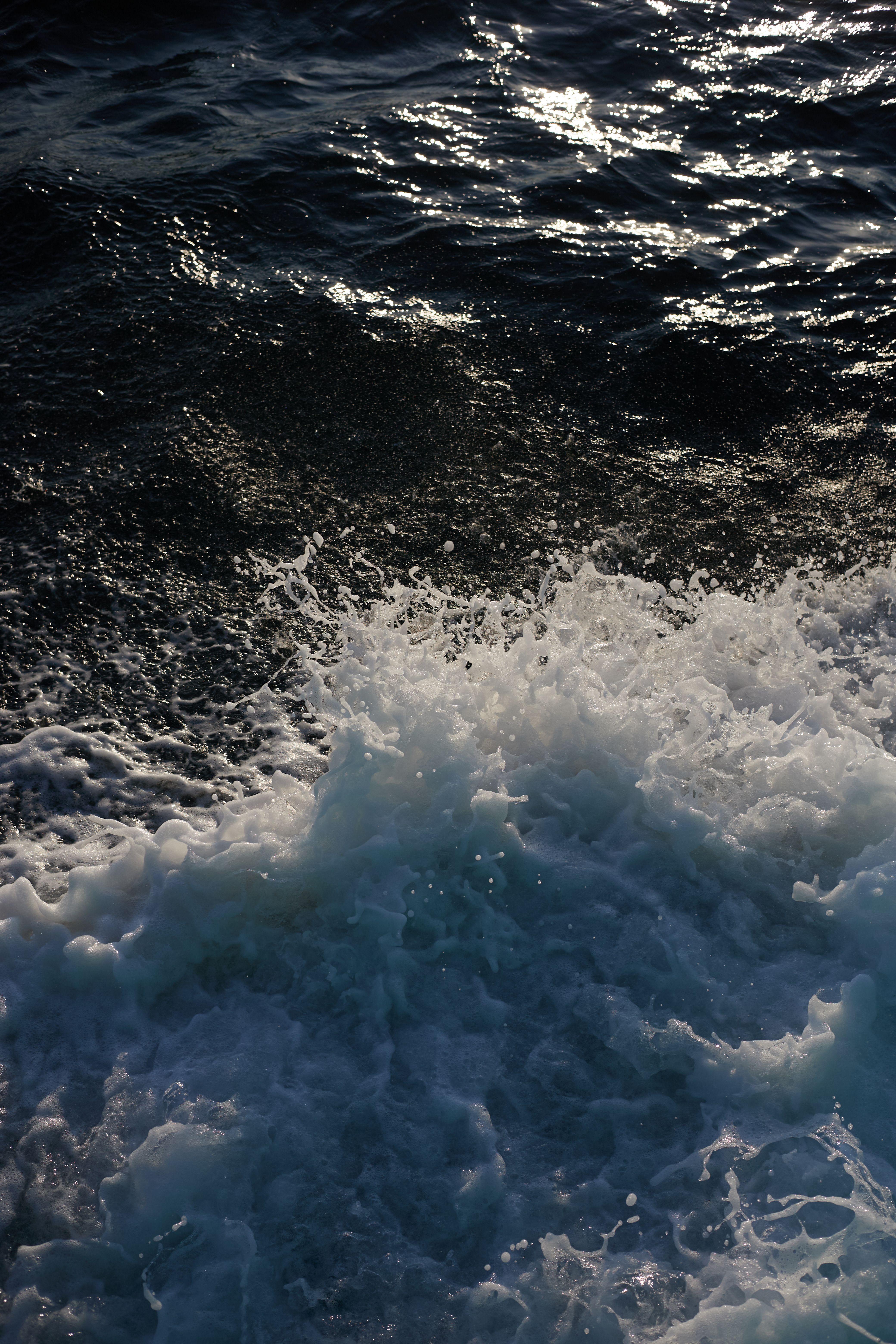Dynamic Ocean Waves Crashing at Sea · Free Stock Photo
