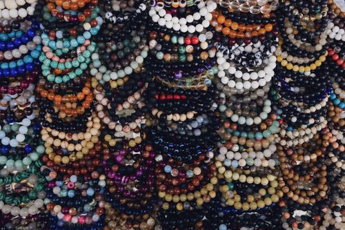 Free A vibrant array of handcrafted beaded bracelets showcasing African artistry and cultural diversity in Abuja, Nigeria. Stock Photo