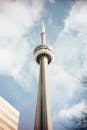 Iconic View of CN Tower Against Blue Sky