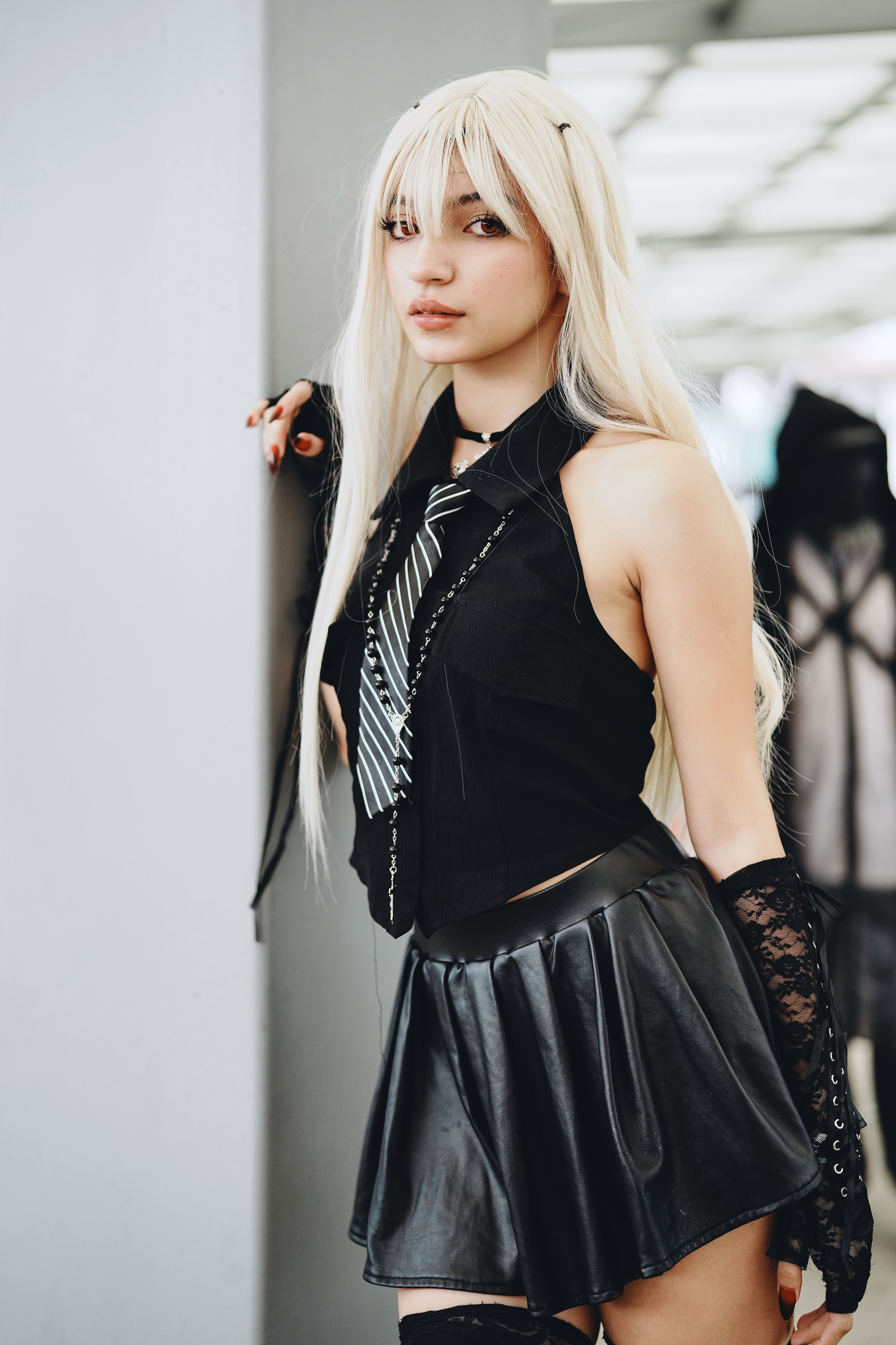 Blonde anime cosplayer in creative outfit at San José event. Urban cosplay culture.. pexels, blonde, anime
