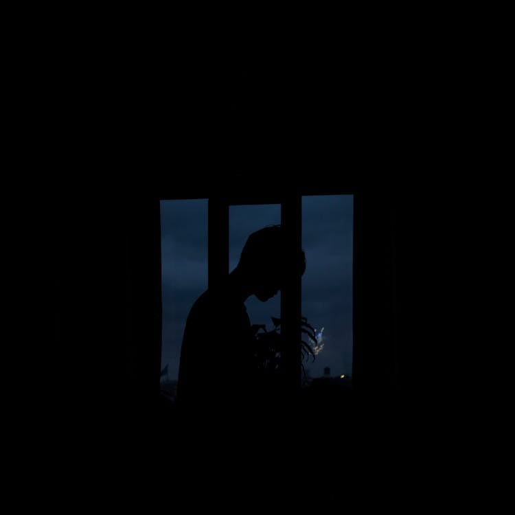 Silhouette Of Person Standing Near Window