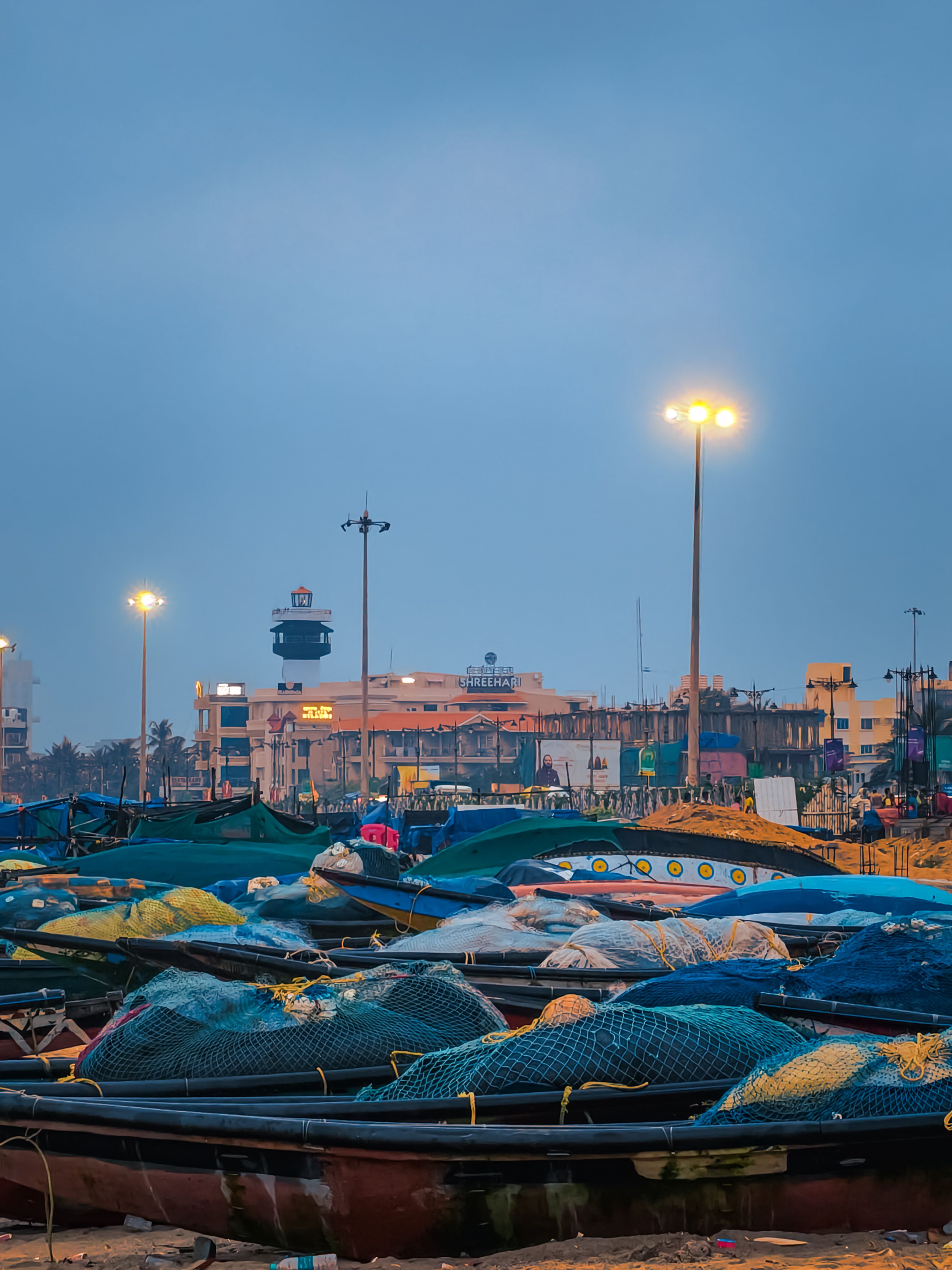 Colorful Fishing Boats at Evening Harbor View · Free Stock Photo