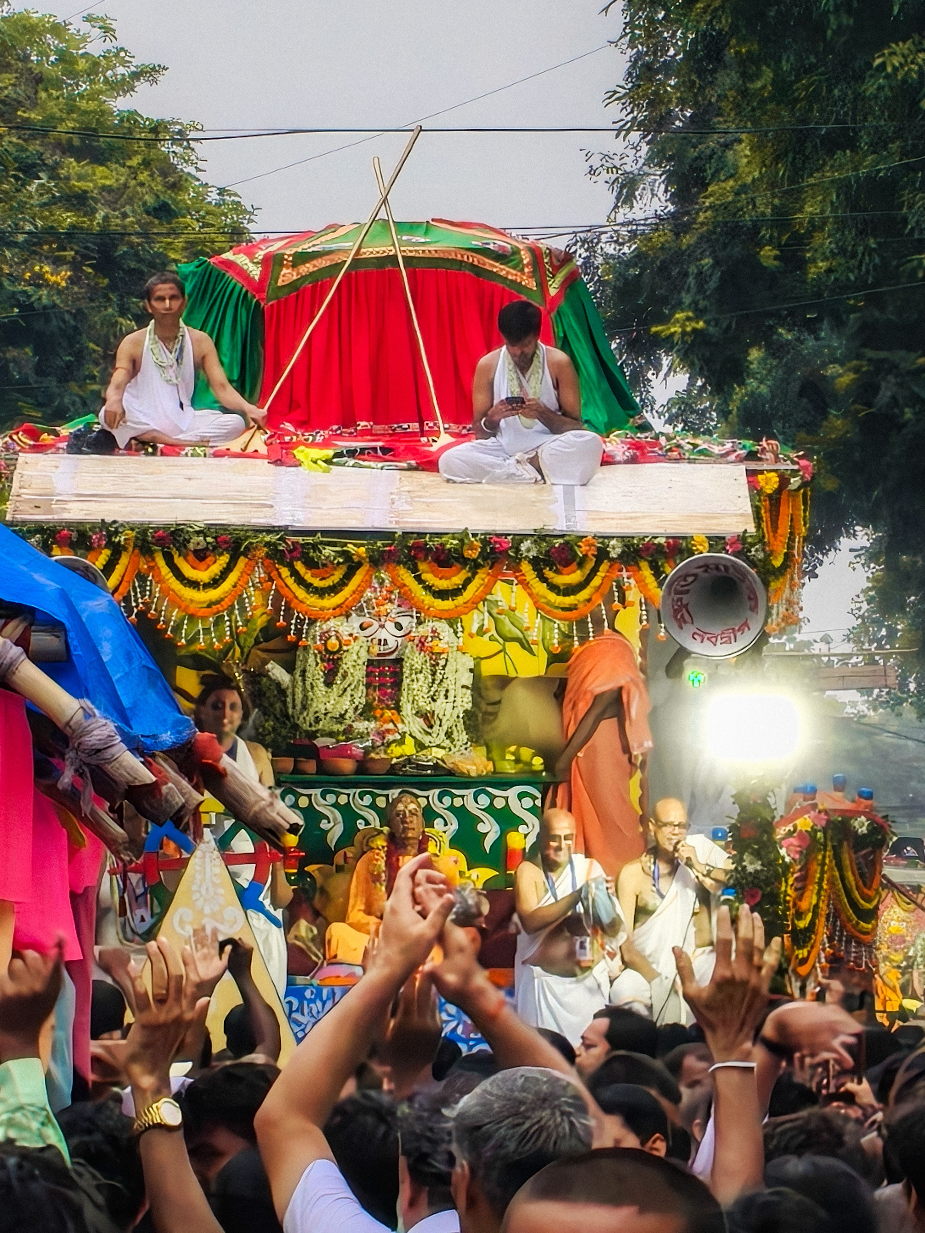 Vibrant Indian Festival Procession with Decorated Chariot · Free Stock ...