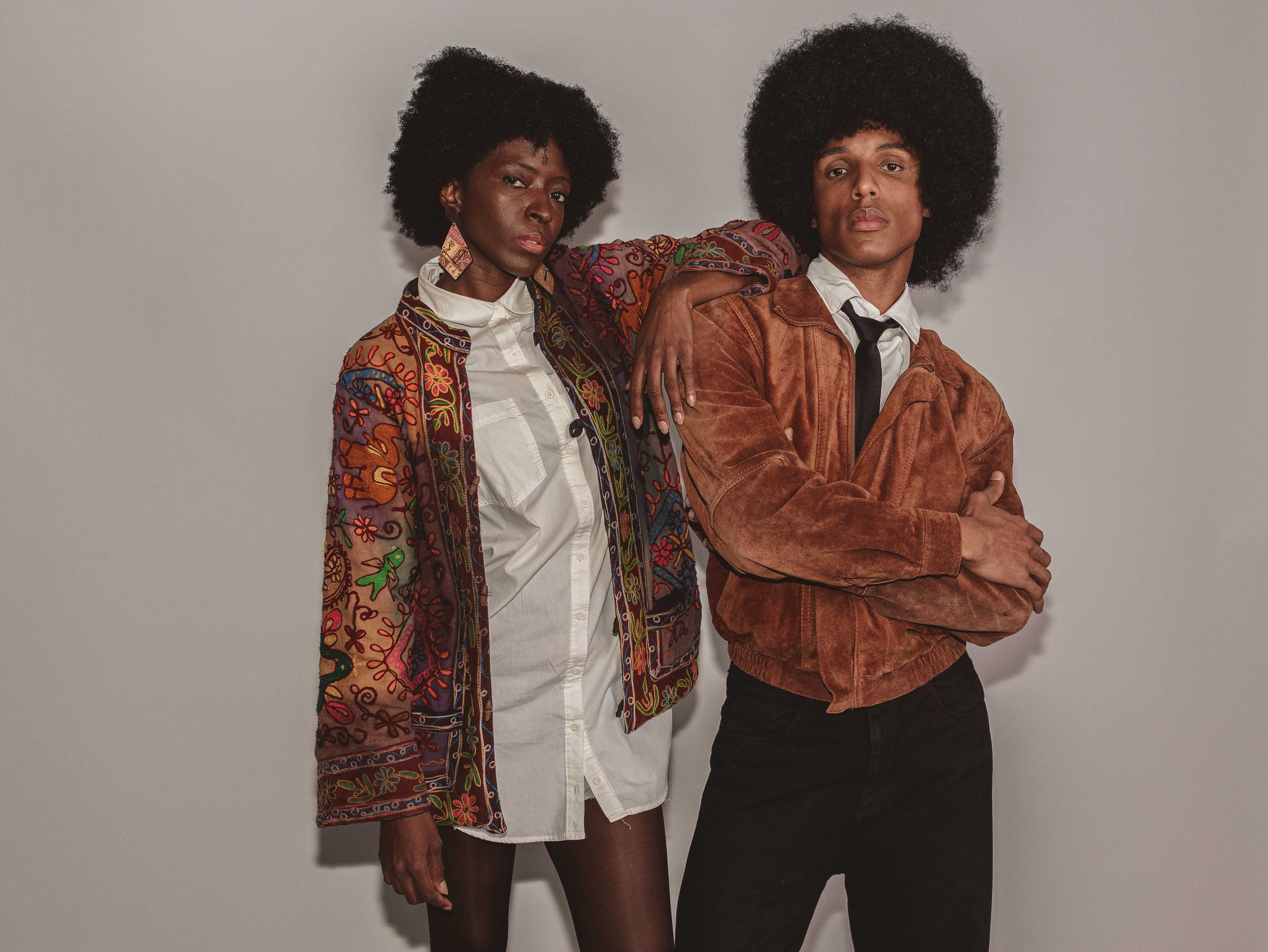 Retro Fashion Portrait of Stylish Duo · Free Stock Photo