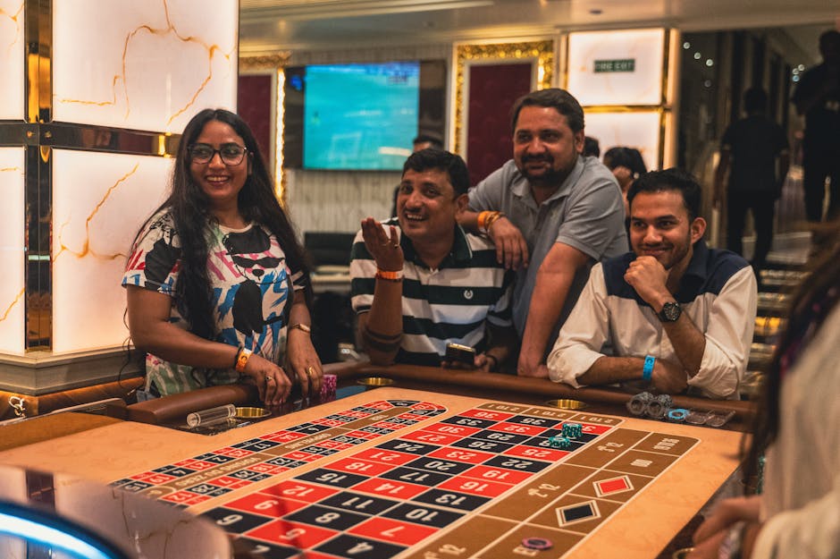 Friends engage in a lively game of roulette at a luxurious Goa casino, capturing the thrill and excitement.