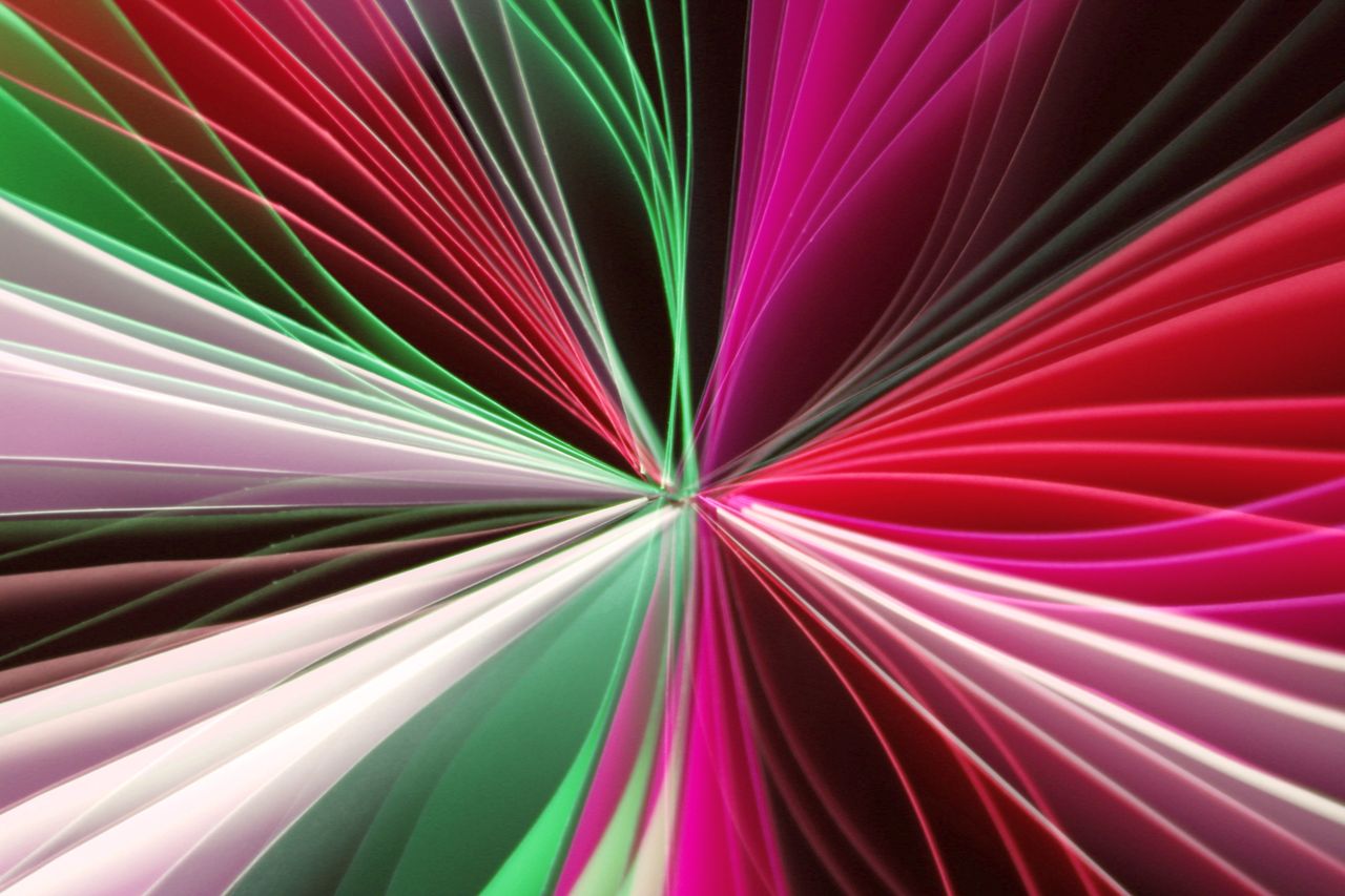 bright colorful light beams create an abstract dynamic pattern with vi