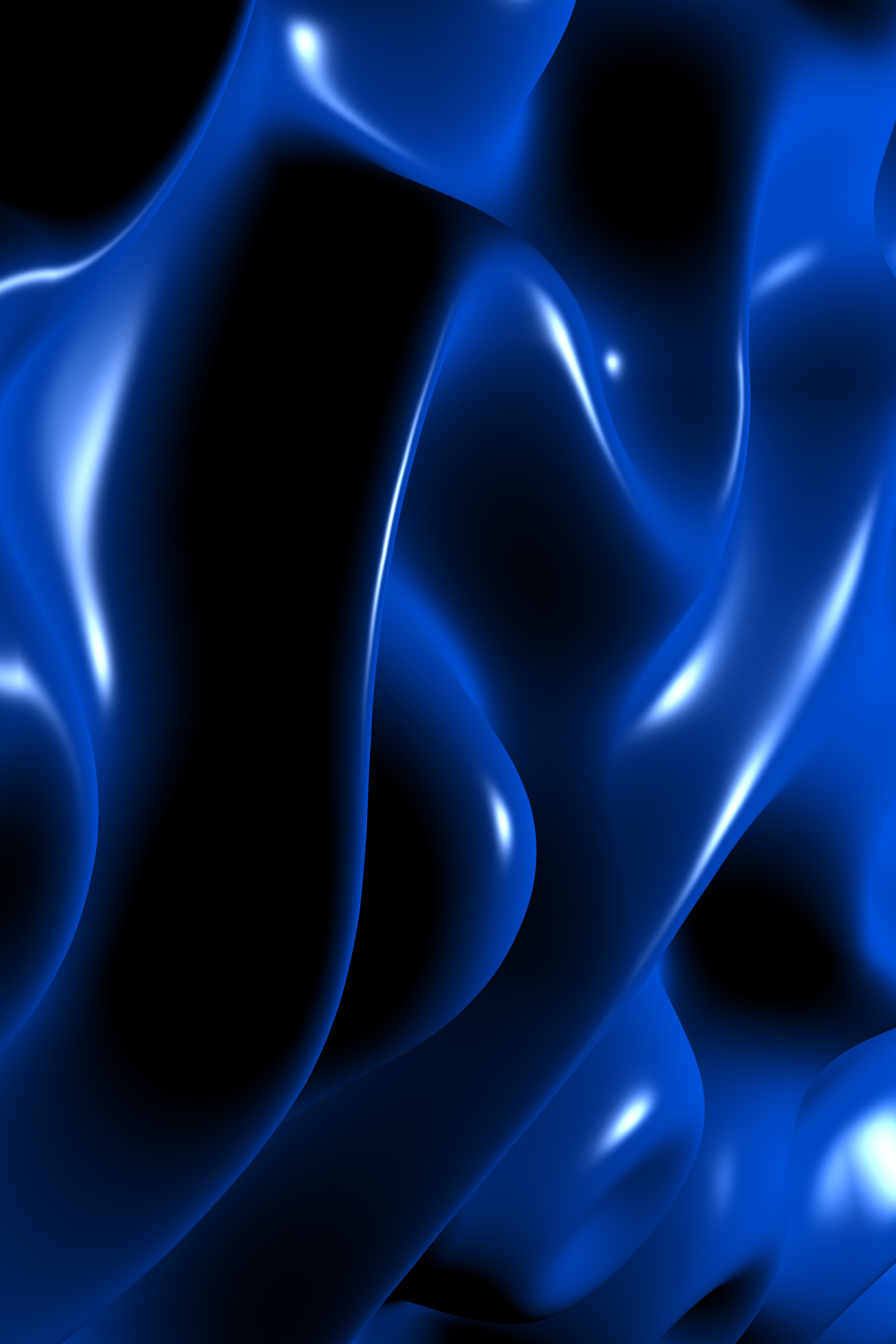 Dynamic and vibrant abstract blue waves with a glossy liquid-like texture, perfect for creative backgrounds.