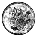 现代抽象的单色圆形墨水设计，以流畅的运动感展现艺术表现力