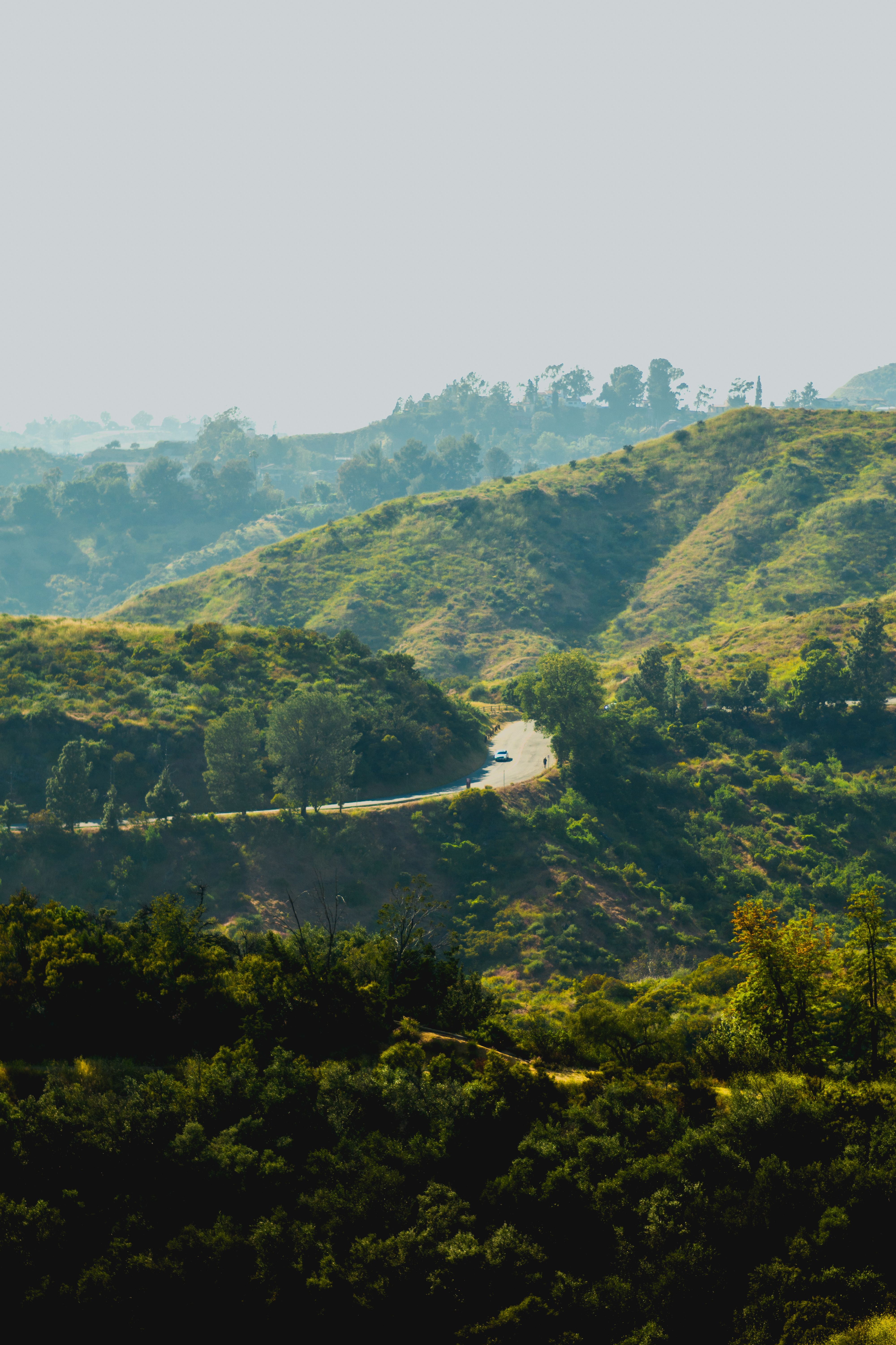Scenic Winding Road Through Lush Green Hills · Free Stock Photo