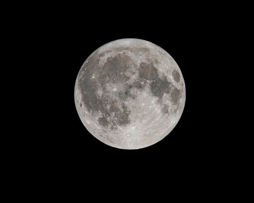 Free Capture of a full moon with detailed craters visible against a black night sky in Canonsburg. Stock Photo