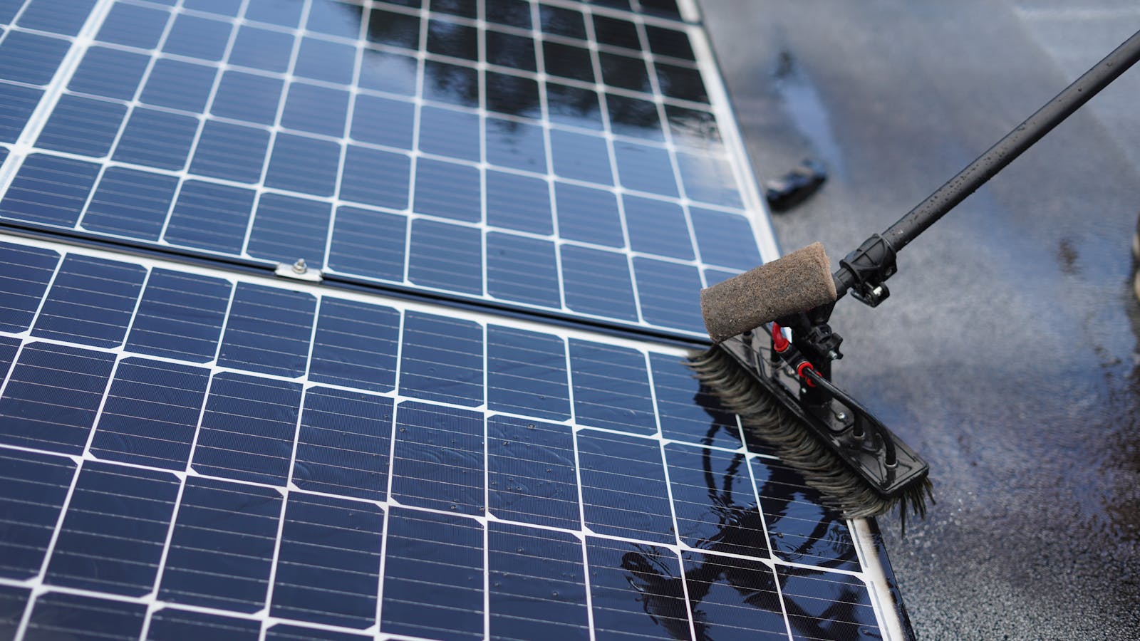 Solar generators being tested with measurement equipment