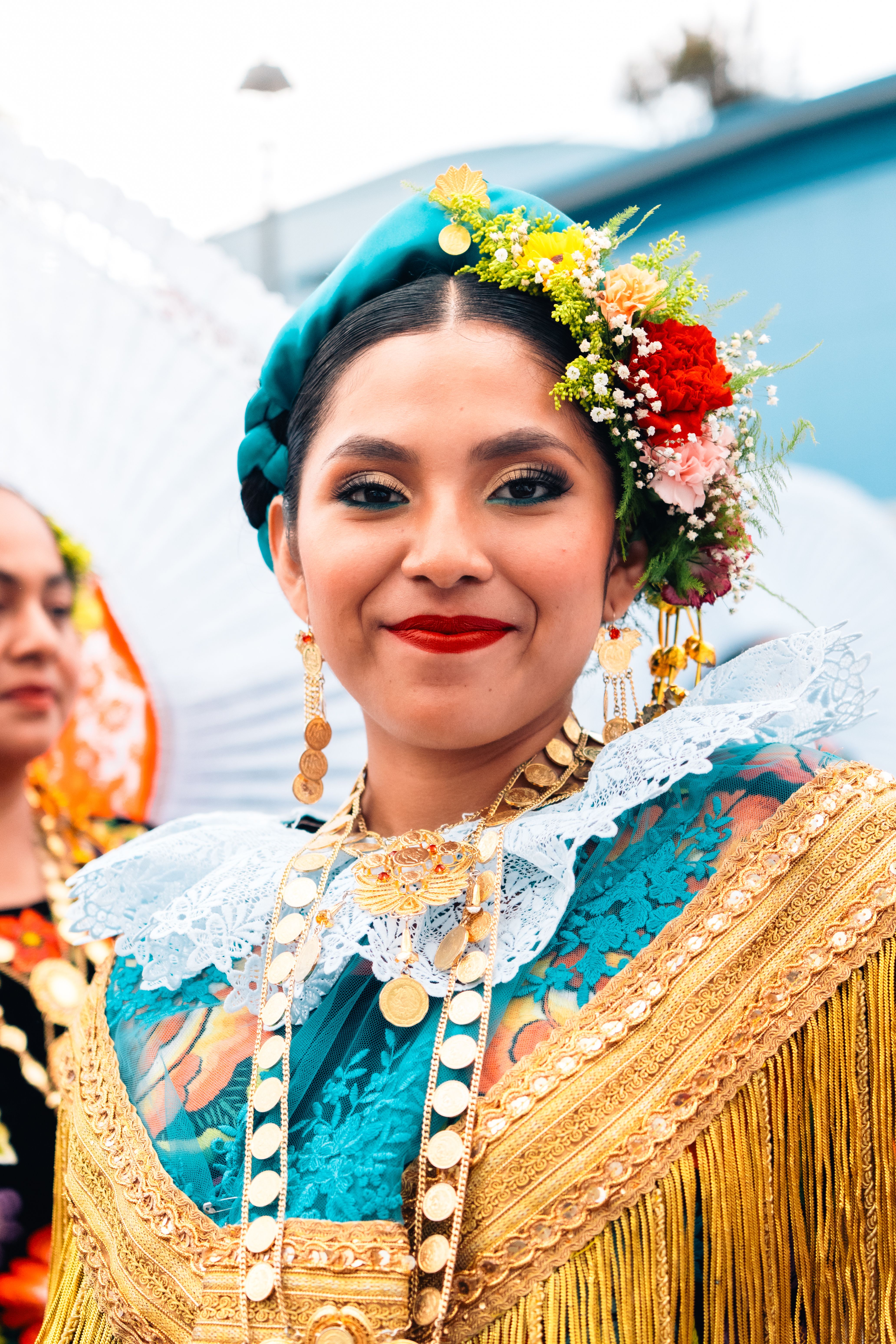 Oaxaca Cultural Dance in Traditional Mexican Dress  Free Stock Photo