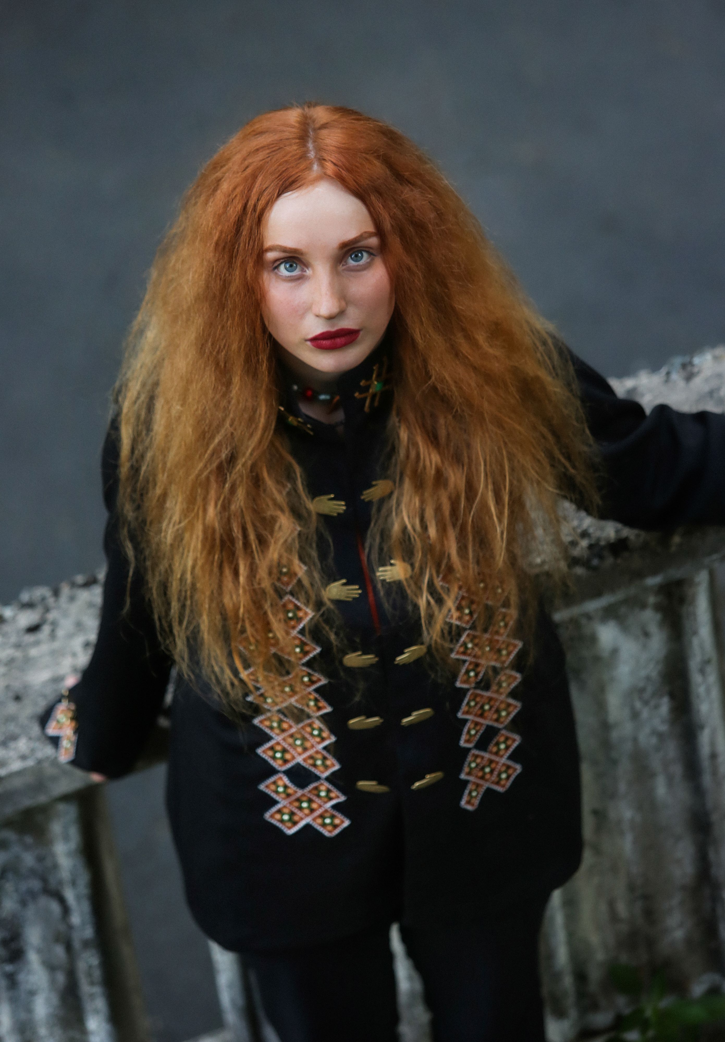 Elegant Portrait of Woman with Red Hair outdoors · Free Stock Photo