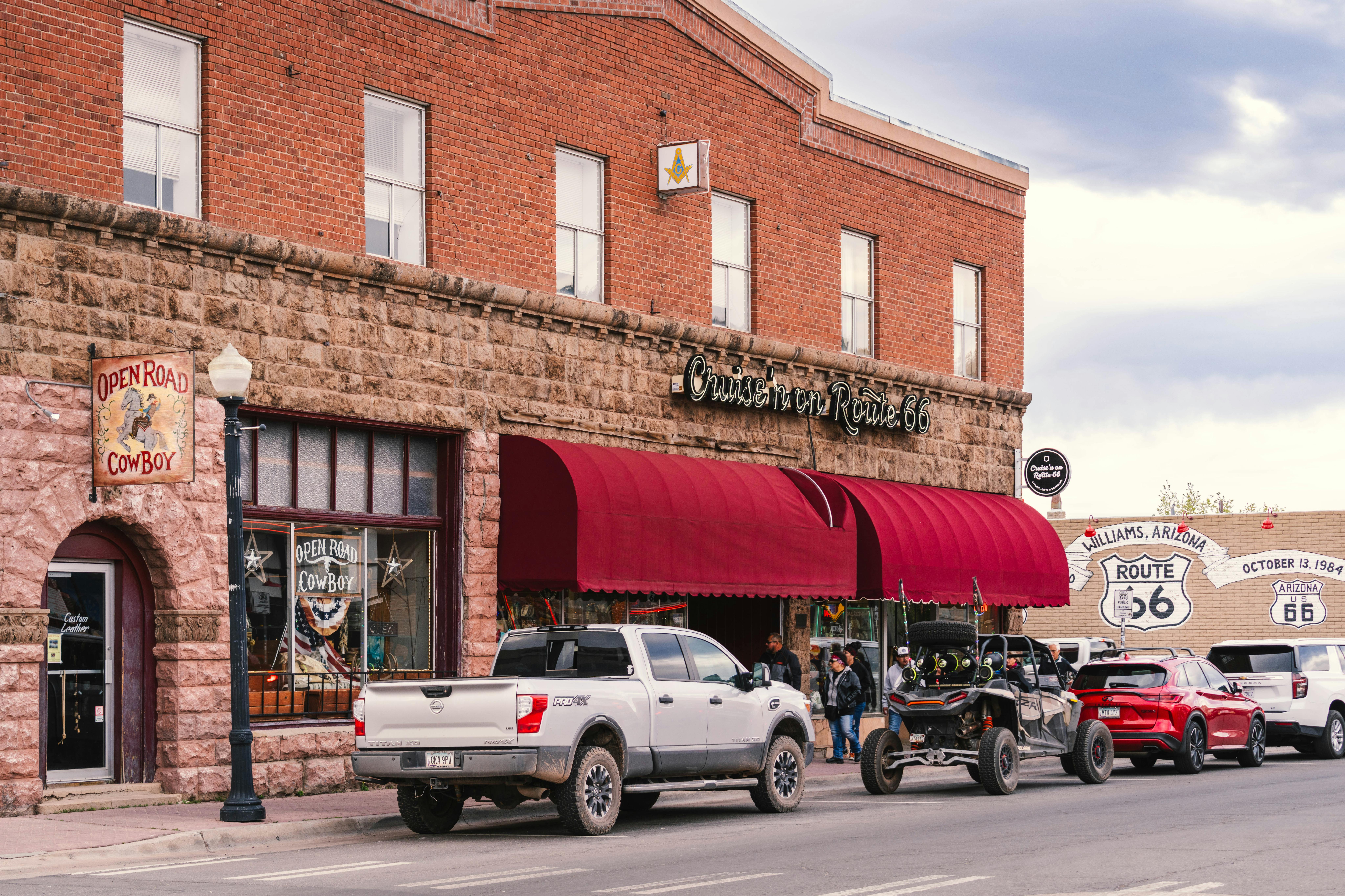 View of a historic diner and storefront along Route 66 in Williams, Arizona. - Garden Route