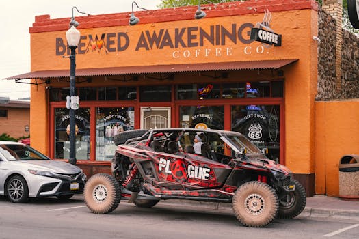 Discover Brewed Awakenings Coffee Co on Route 66 in Williams, Arizona, a charming travel destination.