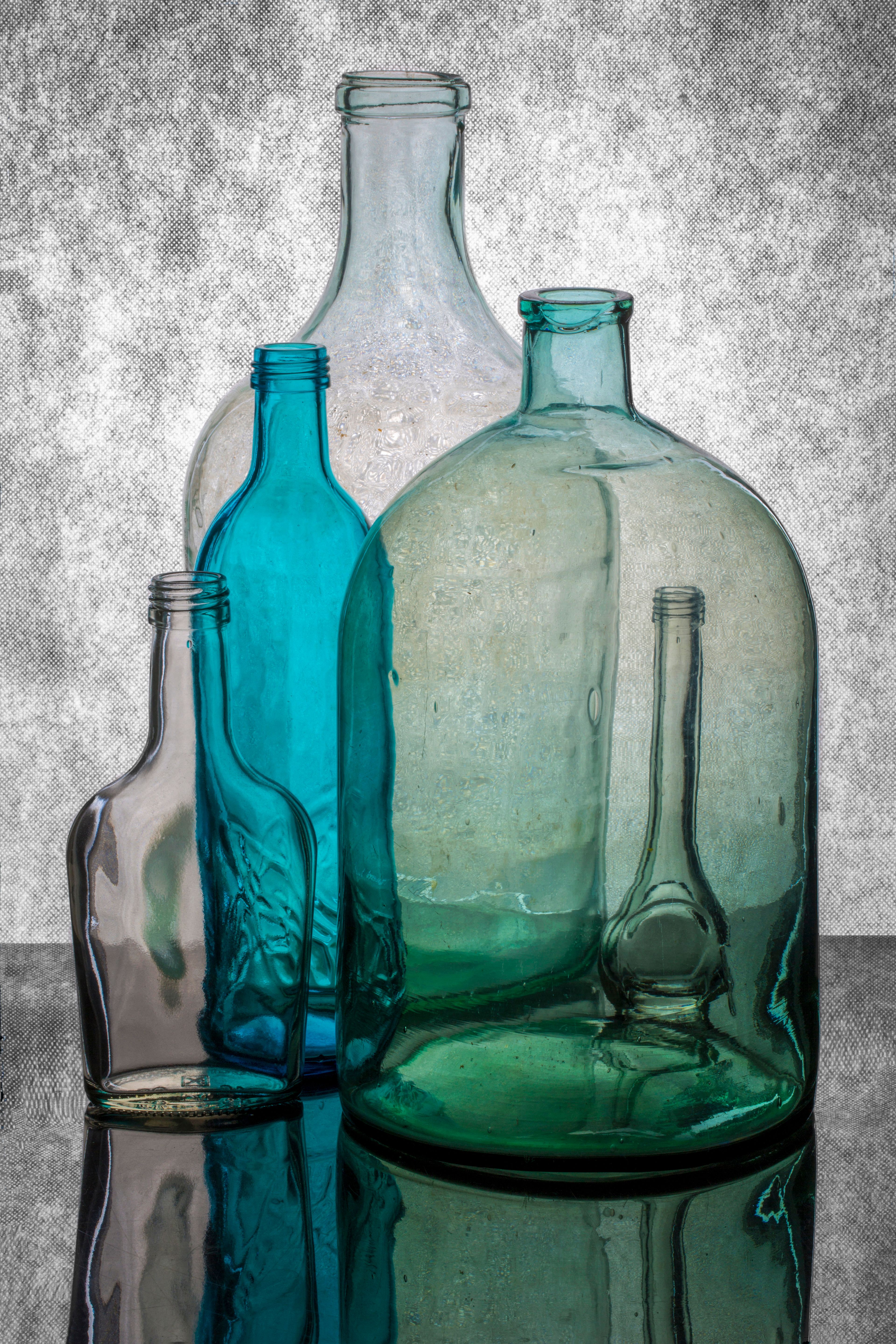 Artistic Still Life with Vintage Glass Bottles · Free Stock Photo
